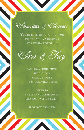 Diagonal Stripes Bright Invitations