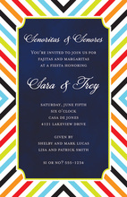 Diagonal Stripes Navy Invitations