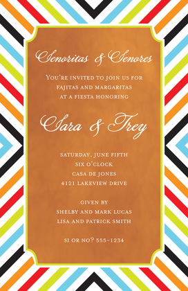 Diagonal Stripes Bright Invitations