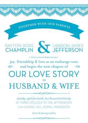 Simple Lace Orange Banner Invitations