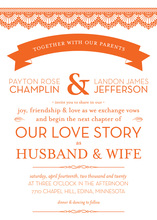 Simple Lace Orange Banner Invitations