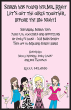 Pink Bachelorette Girls Invitations