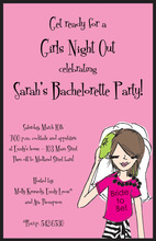 Hot Pink Bachlorette Brunette Invitation