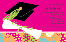 Paisley Cap Graduation Invitations