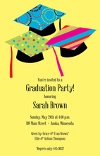 Multi Caps Pattern Graduation Hat Invitations