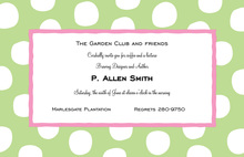 Green Apple Polka Dot Invitations