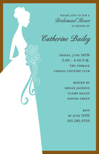 Romantique Bride Blue Shower Invitations