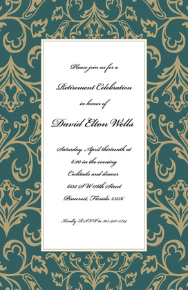 Old World Blue Invitation