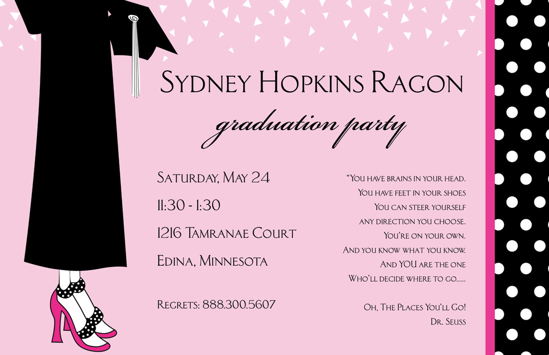 Glad Graduation Pink Invitations
