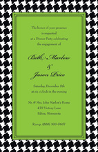 Houndstooth Lime Invitation