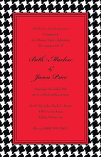 Holiday Houndstooth In Red Invitations
