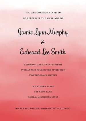 Orange Watercolor Wash Invitations