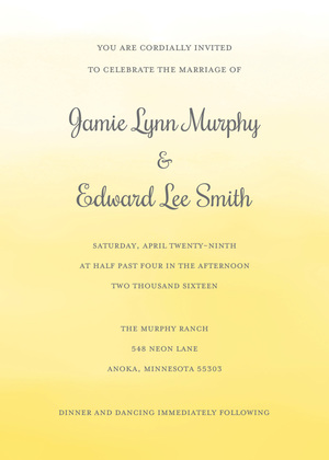 Orange Watercolor Wash Invitations