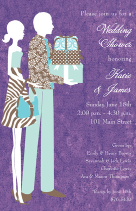 Pink Silhoutte Couple Invitations