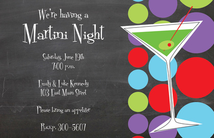 Martini Night Orange Invitations