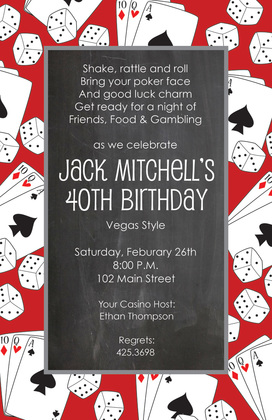 Gambling Style Party Invitations