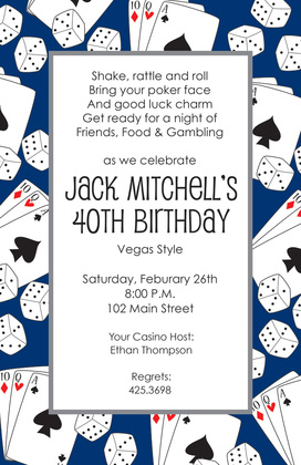 Gambling Style Party Invitations