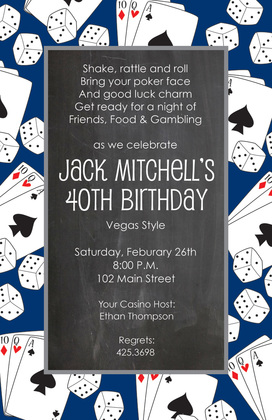 Over Dice Cards Gaming Invitations