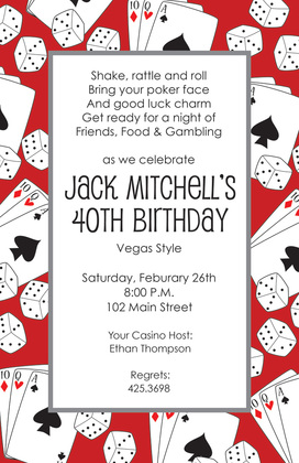Over Dice Cards Gaming Invitations