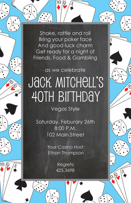 Over Dice Cards Gaming Invitations