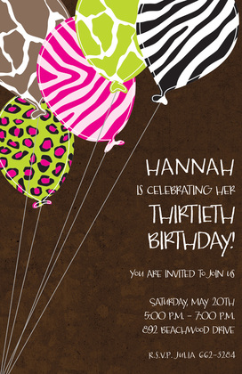 Wild Balloons Chalkboard Invitations