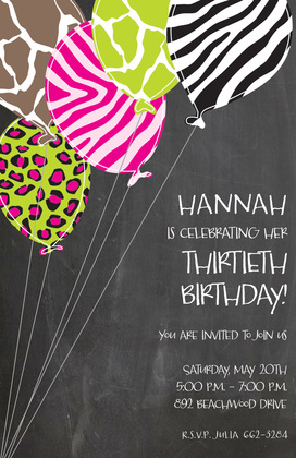 Assortment Wild Balloons Invitation