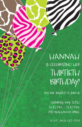 Wild Balloons Chalkboard Invitations