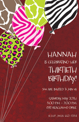 Assortment Wild Balloons Invitation