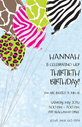 Assortment Wild Balloons Invitation