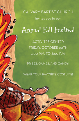 Fall Festival Acorns Invitation