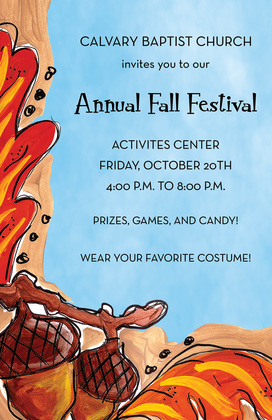 Fall Festival Acorns Invitation