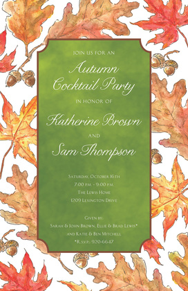 Chalkboard Fall Leaves Invitation