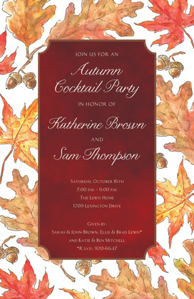 Chalkboard Fall Leaves Invitation