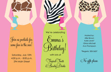 Animal Print Beach Girl Invitations