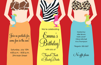 Sexiest Beach Girl Invitations