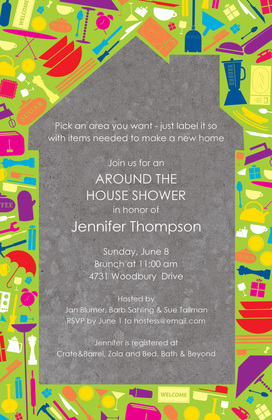 House Full Of Household Items Invitation