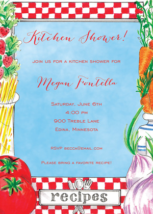 Kitchen Recipe Chalkboard Invitations