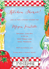 Kitchen Recipe Blue Invitations