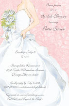 White Dress In Pink Invitations