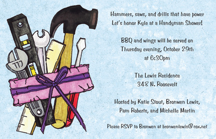 Fix-it Tools Pink Garter Invitations