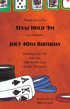 Texas HoldEm Poker Gaming Invitations