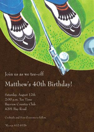 Mini Putt Golfer Invitations