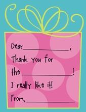 Special Present For You Kids Fill-in Thank You Cards