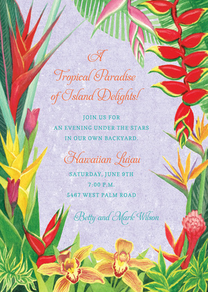 Wonderful Tropic Floral Invitations