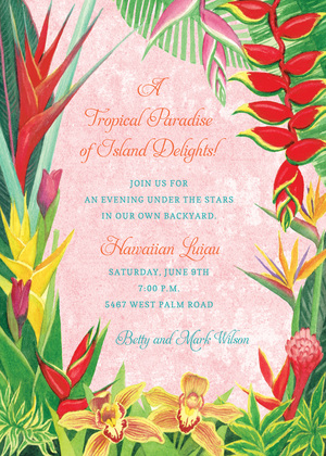 Hawaiian Tropical Party Invitations