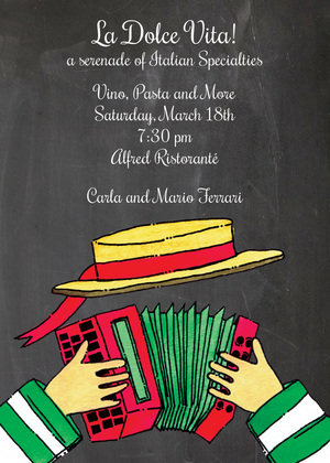 Italian Accordion Music Invitations