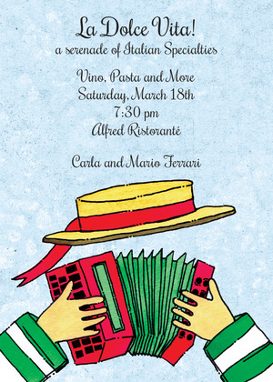 Gondolier Classic Italian Song Invitations