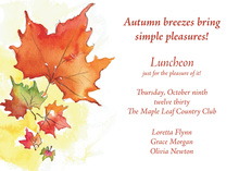 Red Autumn Leaves Invitation