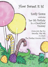 Lollypop Land On Lavender Invitation