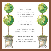 Garden Centerpiece Topiaries Square Invitation